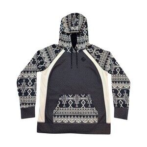 Burton Durable Goods Heron Pullover Fleece Womens Sz Medium Hoodie Aztec Print